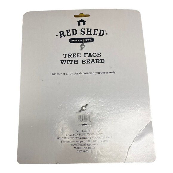 Red Shed Home Gift Tree Face with Beard Mustache Hat Eyes Modern Decor NEW READ - Picture 6 of 8